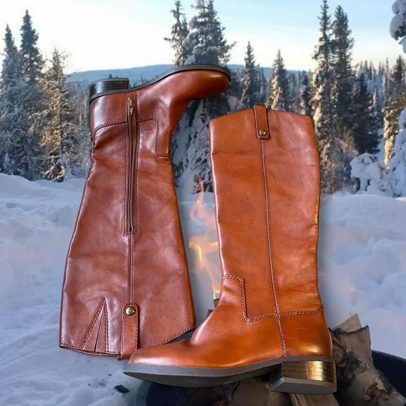 INC International Concepts Shoes - Inc International Concepts‎ Vintage Tall Caramel Brown Leather Riding Boots